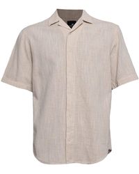 Monique Store - Linen Button Down Short Sleeve Shirt - Lyst