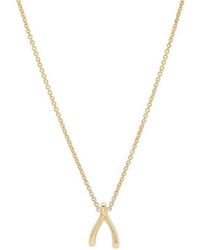 Spero London - Sterling Tiny Mini Wishbone Necklace - Lyst