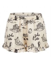 Favette - Neutrals The Silk Shorts — Dolce Vita Print - Lyst