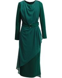 Smart and Joy - Asymmetrical Fitted Dress Mixing Chiffon And Jersey - Lyst