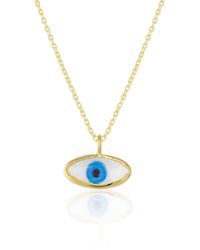 Spero London - Transparent Glass Evil Eye Sterling Necklace - Lyst