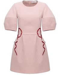 Georgette - Blush Bow Mini Dress - Lyst