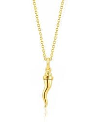 Unaloe - Plated Italian Horn With Bowler Hat Pendant Necklace - Lyst