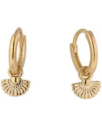 Bermuda Watch Company - Annie Apple Iris Fan Charm Sterling, Vermeil, Huggie Hoop Earrings - Lyst
