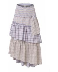 Amy Lynn - Thea Multi Check Smocked Tiered Skirt - Lyst