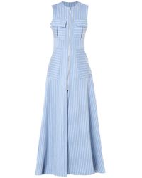Metamorph - Long Denim Striped Dress - Lyst
