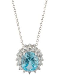 LÁTELITA London - Tatiana Oval Blue Topaz Pendant Necklace Silver - Lyst