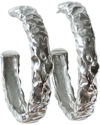 LINYA JEWELLERY - Rara Amorphous Half Oval Earrings - Lyst