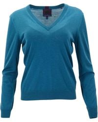 lords of harlech - Sasha Legion Merino Silk Cashmere V-Neck Sweater - Lyst