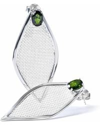 German Kabirski - Liora Asymmetric And Titanium Mesh Earrings With Chrome Diopside - Lyst