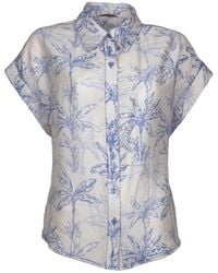 Lalipop Design - Drop-Shoulder Palm Leaf Printed Button-Down Shirt - Lyst