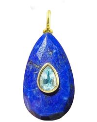 KAMARIA - Lapis Gemstone Pendant With Topaz - Lyst