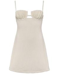 Montce - Neutrals Bone Crochet Petal Short Slip Dress - Lyst
