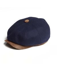 Dasmarca Hats - Eden Wool Newsboy Bakerboy Peaky Cap With Leather Visor Peak - Lyst