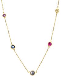 Harfi - Delicate Multi Gemstone Crystal Plated Necklace - Lyst