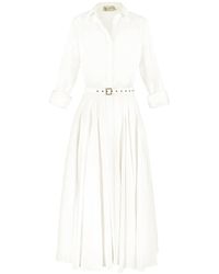 ALINA CERNĂTESCU - Vera Viscose Office & Cocktail Midi Dress With Textile Belt - Lyst