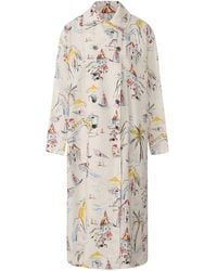 FRONT ROW SHOP - Sieste Printed Silk-Blend Trench - Lyst