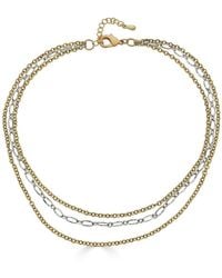 Loni Paul Jewelry - Mixed Metal Delicate Three Strand Necklace - Lyst