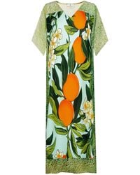 DHARA SHETH DUBAI - Fleur & Fruit Vintage Long Kaftan Dress With Side Slits - Lyst