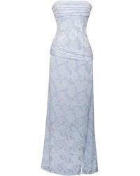 Miss Circle New York - Xatia Baby Jacquard Textured High Slit Maxi Dress - Lyst