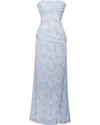 Miss Circle New York - Xatia Baby Jacquard Textured High Slit Maxi Dress - Lyst