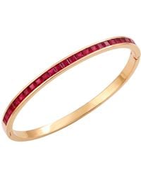 Sophelia - Plated Ruby July Birthstone Tennis Bangle - Lyst