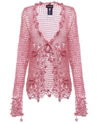 Andreeva - Dust Rose Handmade Crochet Shirt - Lyst