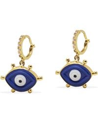 Vintouch Italy - Evil Eye-Plated Hoop Earrings - Lyst