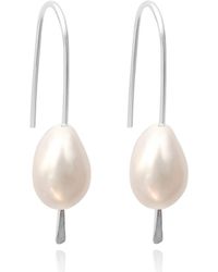Kiri & Belle - Mimi Pearl Drop Wire Sterling Earrings - Lyst