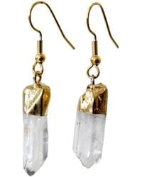 Laura Daili - Neutrals Smoky Crystal Drop Earrings - Lyst