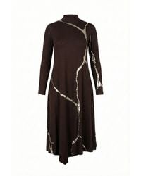 Esther Saadia - Mock Neck Hikari Champagne Foil Kintsugi Dress - Lyst