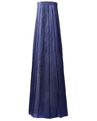 Kargede - Linen Maxi Dress – Designer Strapless Gown With Pleated Detail - Lyst
