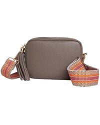 Betsy & Floss - Verona Crossbody Tassel Cinder Bag With Orange Aztec Strap - Lyst