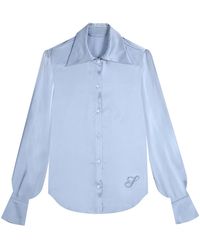 Silkinc - Wide Collar Silk Shirt - Lyst