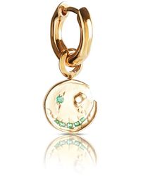 Kasun - Smile Hoop Earrings – May – Emerald – Plated - Lyst