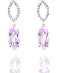 Augustine Jewels - Amethyst & Diamond Earrings - Lyst