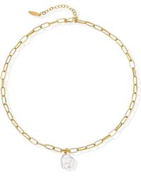 Lait & Lune - Ryna Link Chain Pearl Necklace - Lyst