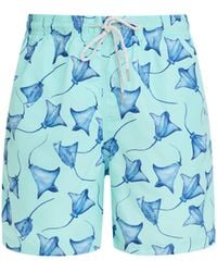 Robert & Son - Aqua Stingray Swim Shorts - Lyst