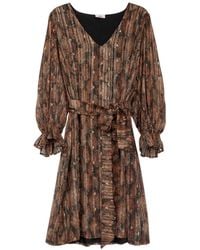 Niza - Short Dress With Floral Print - Lyst