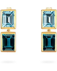 Augustine Jewels - Sky And Topaz Two Drop Earrings - Lyst