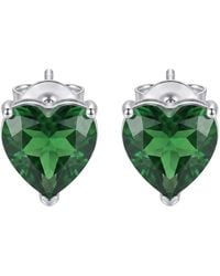 LÁTELITA London - Amore Heart Emerald Stud Earrings - Lyst