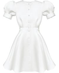 POST MERIDIEM - Milk Button Front Mini Dress - Lyst