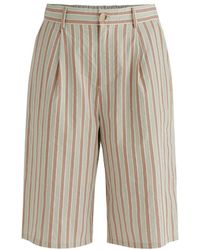 Paisie - Neutrals Striped Bermuda Shorts - Lyst