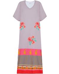 DHARA SHETH DUBAI - The Floral Archive Rose Print Long Cotton Kaftan Dress - Lyst