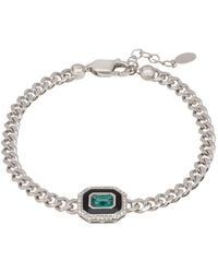 LÁTELITA London - Art Deco Emerald And Enamel Bracelet Silver - Lyst