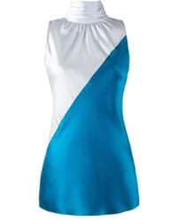 Solgo Atelier - Yera Sleeveless Color Block Silk Charmeuse Top - Lyst