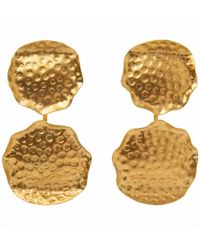 Meraki by Rashmi Bajaj - Punched Lilypad Plated Dangle Earrings - Lyst