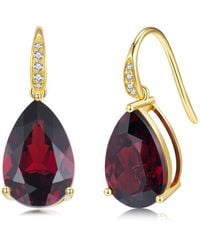 Kai Fine Jewelry - Solid Natural Pear Garnet & Diamond Drop Earrings - Lyst