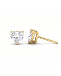 Zahav Jewelry - 10K Solid 7Mm Heart Cz Stud Earrings - Lyst