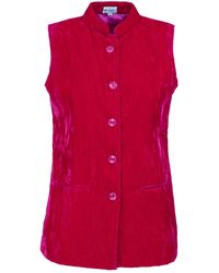At Last - Short Silk Velvet Waistcoat In Hot Pink - Lyst